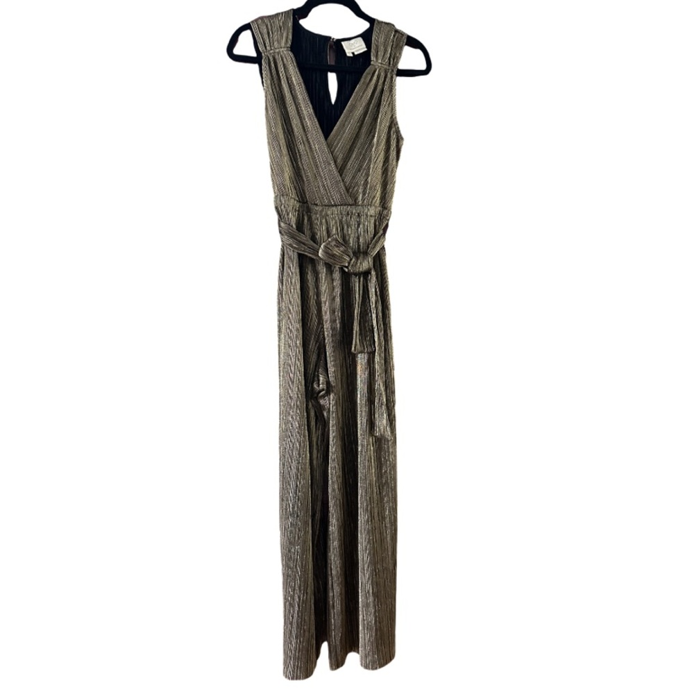 gold + black metallic jumpsuit
